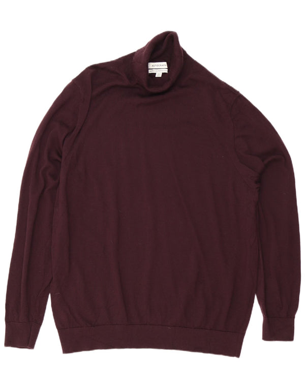 Marks & Spencer Mens Autograph Roll Neck Jumper Sweater 3XL Burgundy