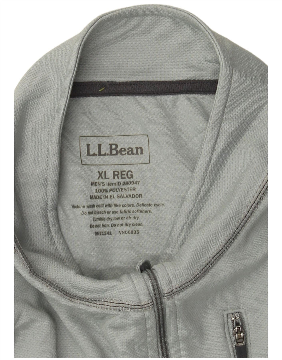 Ανδρική φόρμα πουλόβερ με φερμουάρ L.L.Bean Top XL Grey Colourblock Polyester