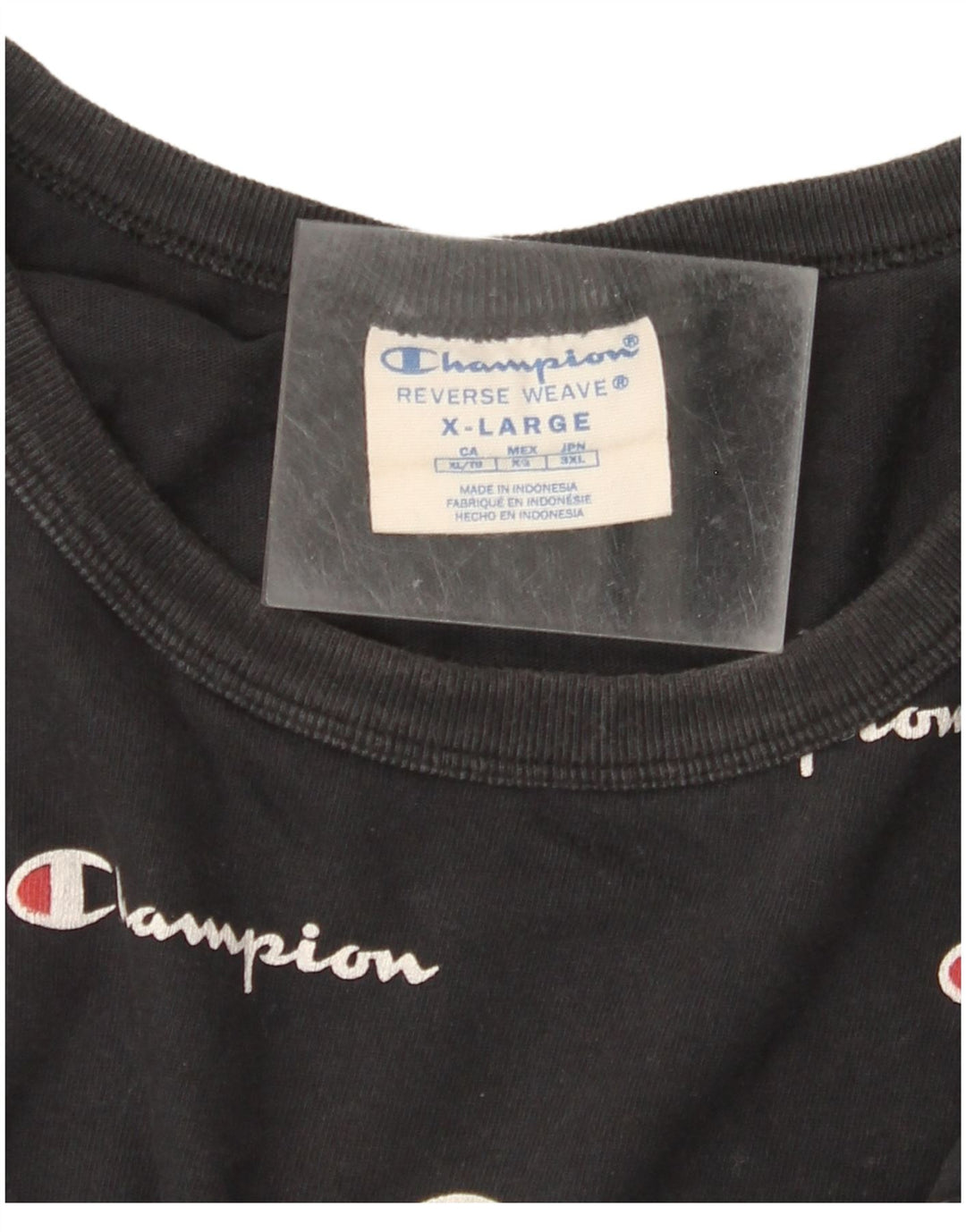 CHAMPION Ανδρικό T-Shirt Reverse Weave γραφικό Top XL Μαύρο