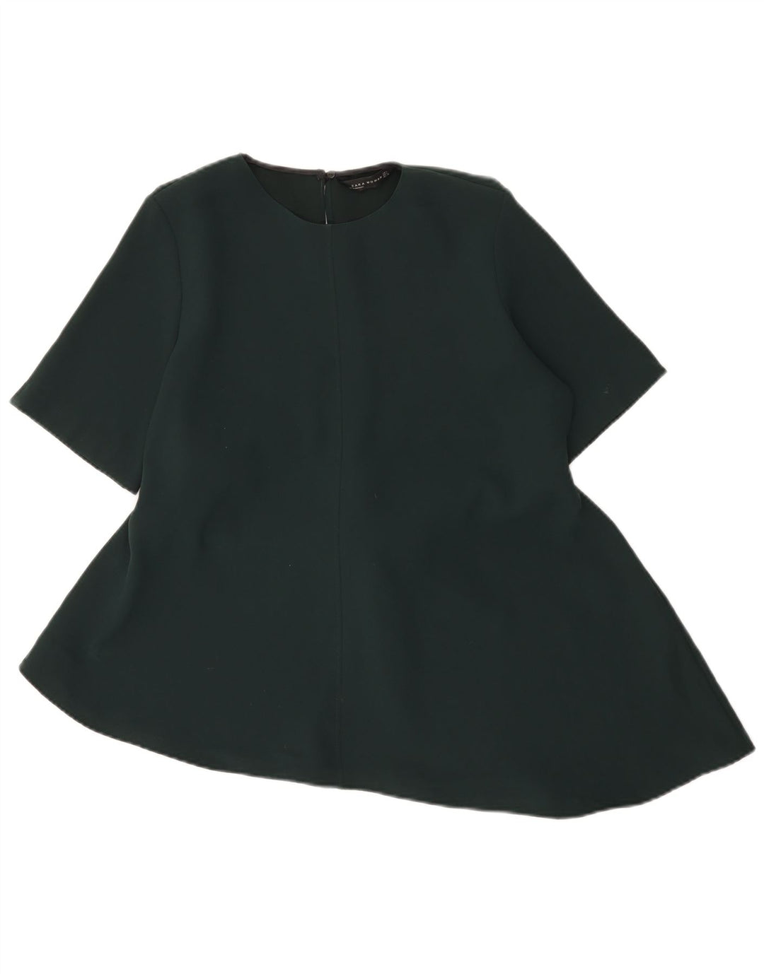 Zara Γυναικεία Ασύμμετρη Μπλούζα Τοπ UK 16 Large Green Polyester
