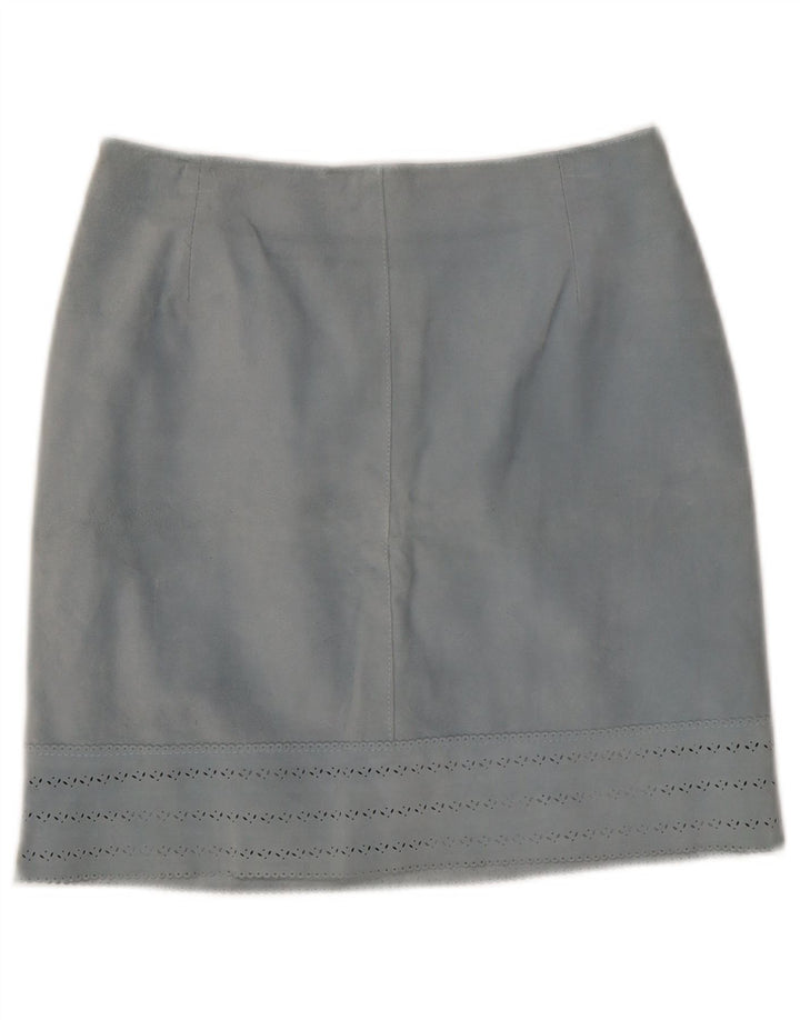 Vintage Γυναικεία Δερμάτινη Φούστα IT 42 Medium W27 Μπλε Δερμάτινη