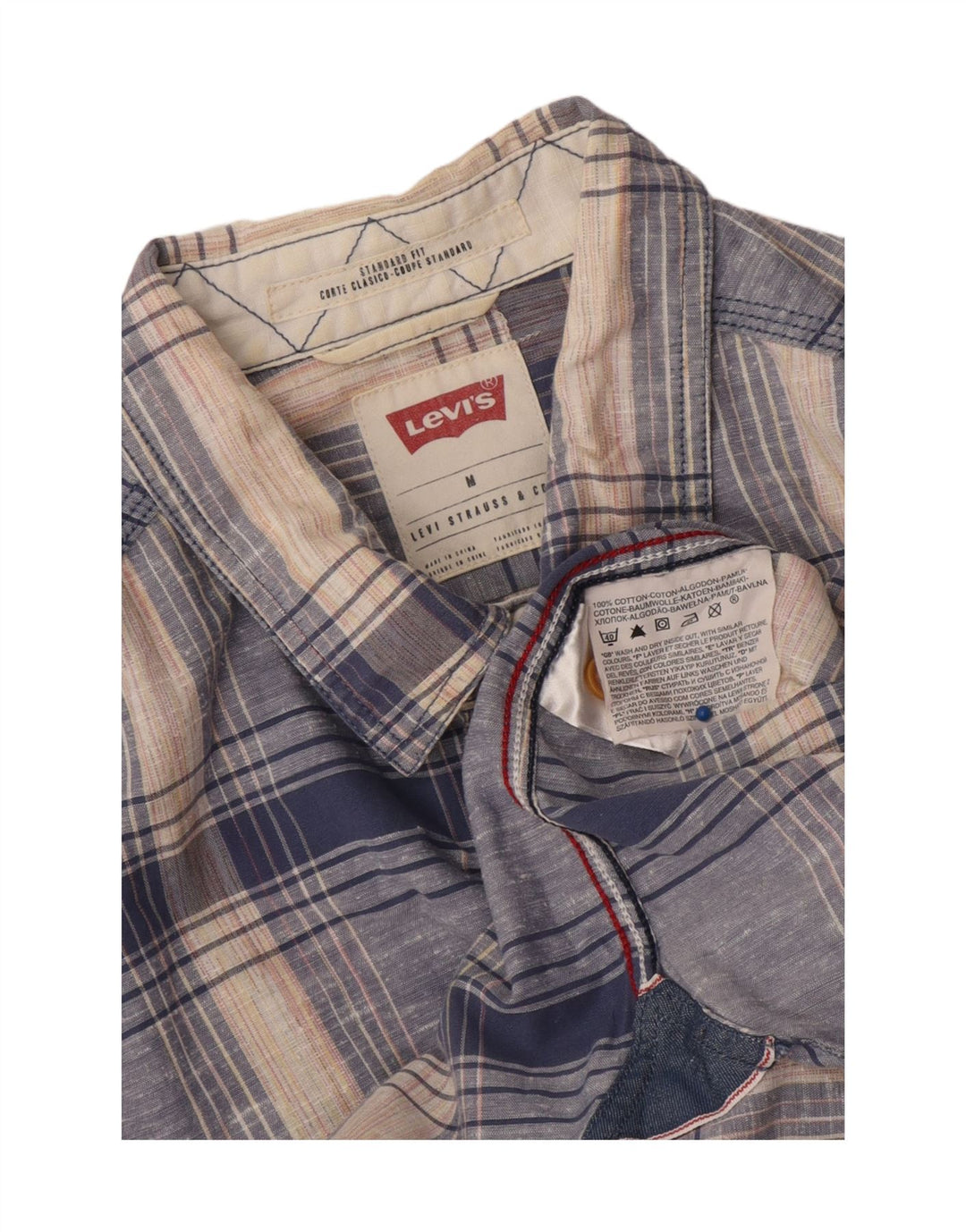 Ανδρικό πουκάμισο Levi's Medium Blue Check Cotton