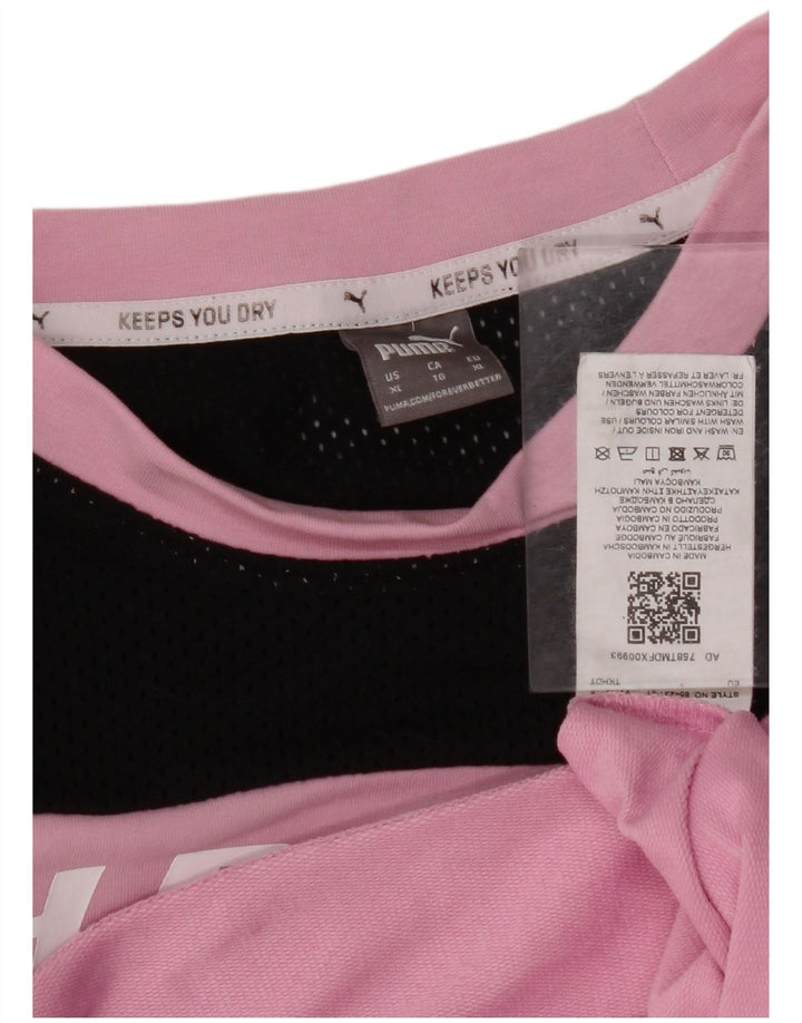 Γυναικείο γραφικό μπλουζάκι PUMA Top UK 18 XL Pink Colourblock Βαμβακερό