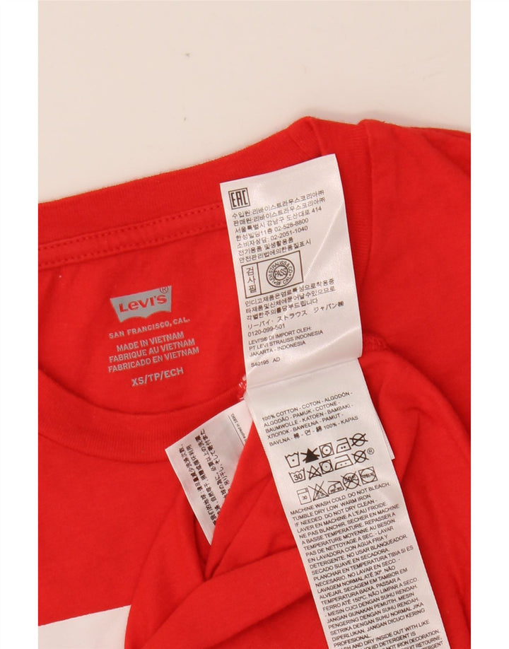 Γυναικείο γραφικό μπλουζάκι LEVI'S Top UK 6 XS Red Cotton