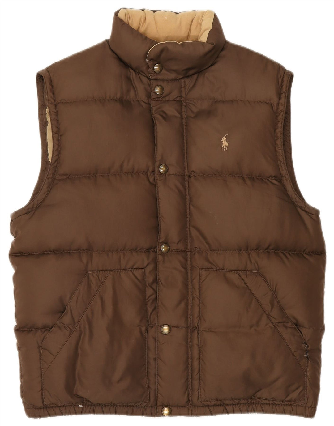Ralph Lauren Ανδρικό padded Gilet UK 38 Medium Brown Πολυεστέρας