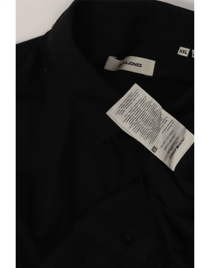 Ανδρικό πουκάμισο Jack & Jones 2XL μαύρο βαμβακερό