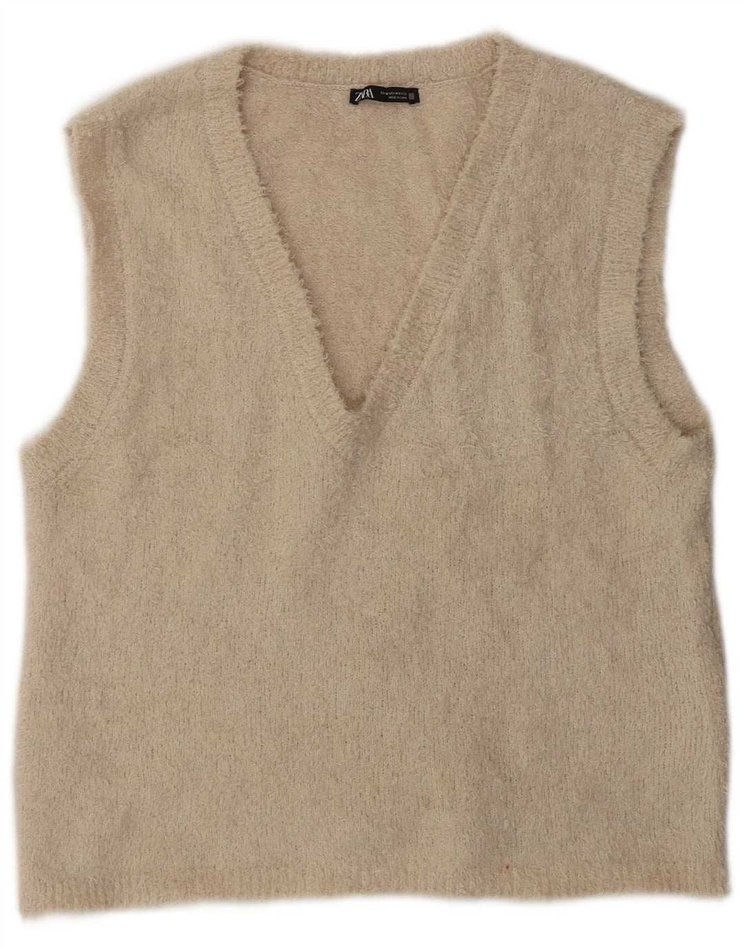 Zara Γυναικείο Γιλέκο Tank Top UK 14 Medium Beige Polyester