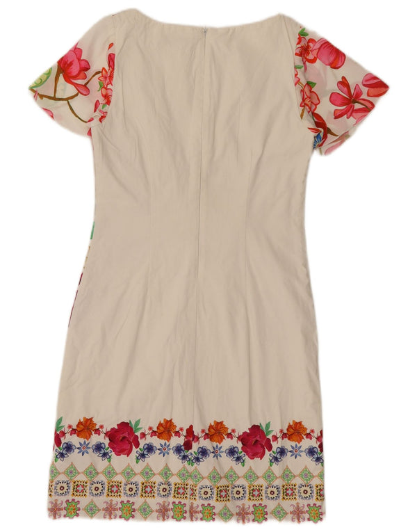 Desigual Γυναικείο φόρεμα με θήκη EU 36 Small White Floral Βαμβακερό