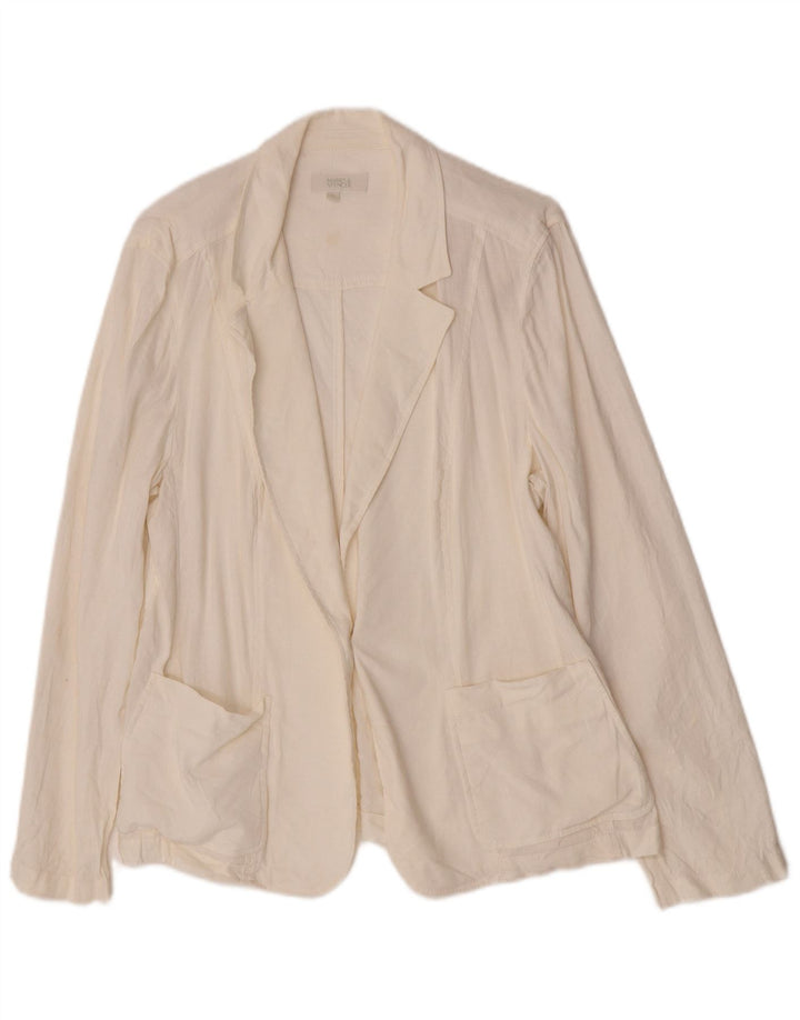 Marks & Spencer Γυναικείο Μπουφάν Blazer UK 18 XL Λευκό με 1 κουμπί
