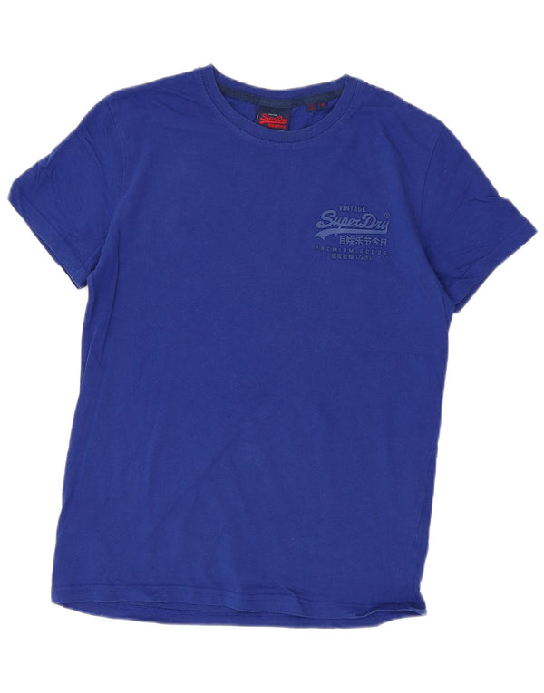 Ανδρικό T-Shirt Superdry Μπλουζάκι από μεσαίο μπλε βαμβακερό