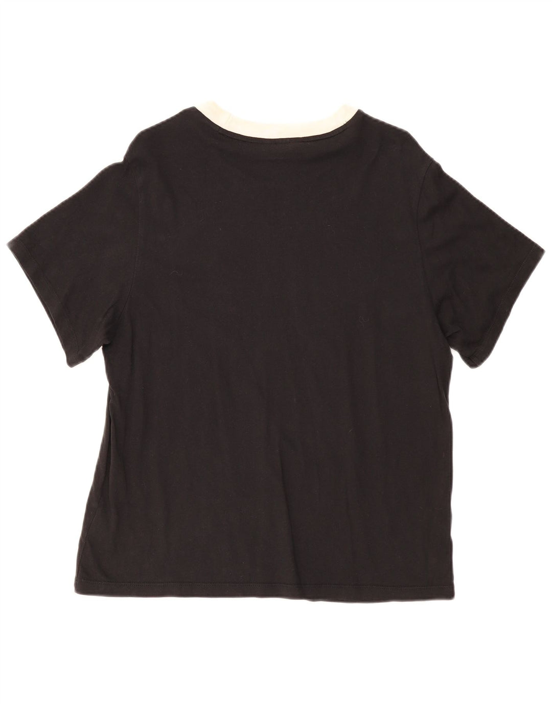 Γυναικείο T-Shirt ADIDAS Top UK 12 μεσαίο μαύρο βαμβακερό