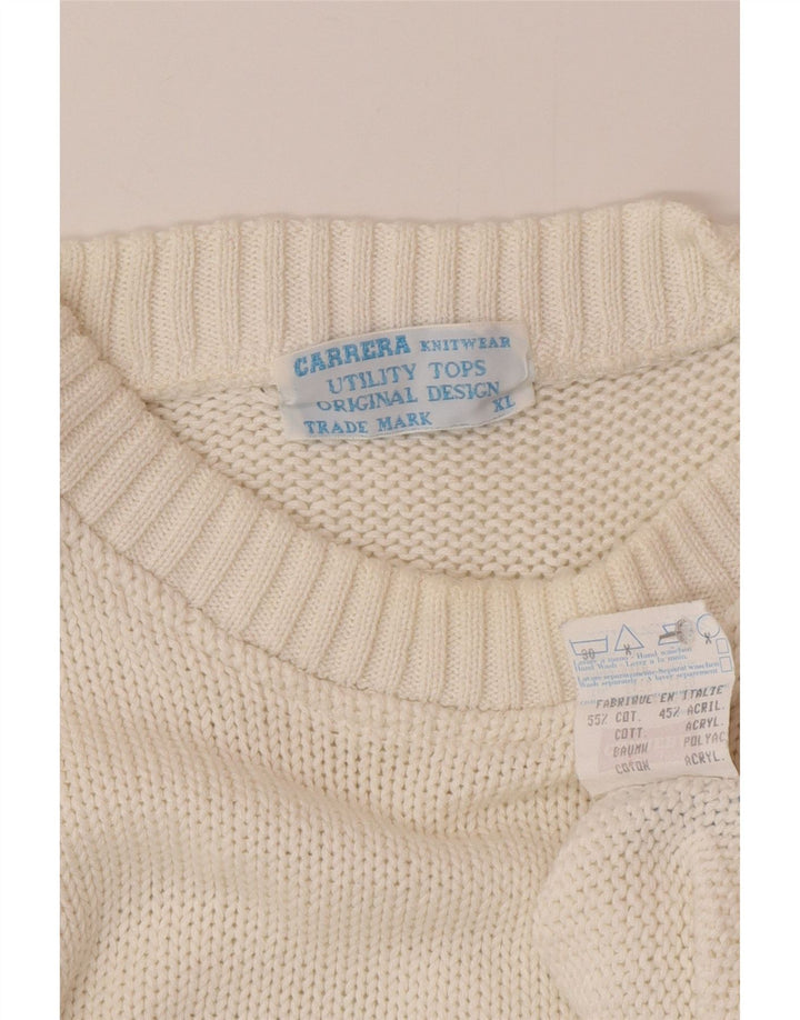 Ανδρικό πουλόβερ Carrera Crew Neck Jumper XL Λευκό βαμβακερό