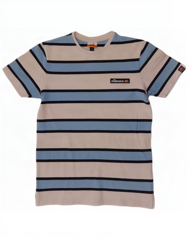 Ellesse Ανδρικό T-Shirt Top Μικρό Λευκό Ριγέ