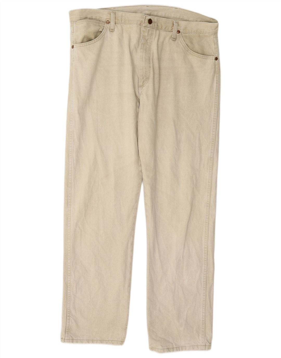 Ανδρικό τζιν ίσιο Wrangler W38 L32 Μπεζ βαμβακερό
