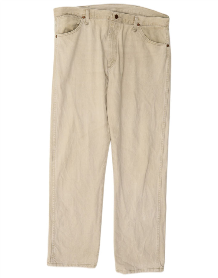 Ανδρικό τζιν ίσιο Wrangler W38 L32 Μπεζ βαμβακερό
