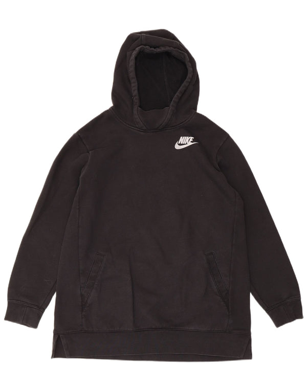 Nike Girls Hooded Loose Fit Jumper φόρεμα 13-14 ετών XL Black Cotton Sports
