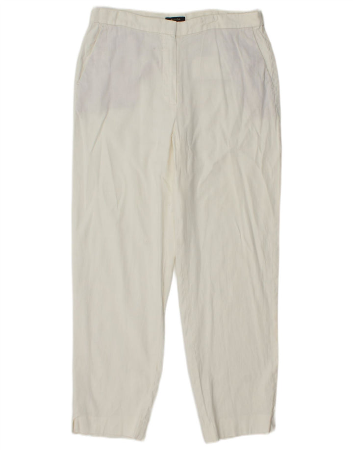 MASSIMO DUTTI Γυναικείο κωνικό παντελόνι Chino EU 40 Medium W30 L27 Λευκό