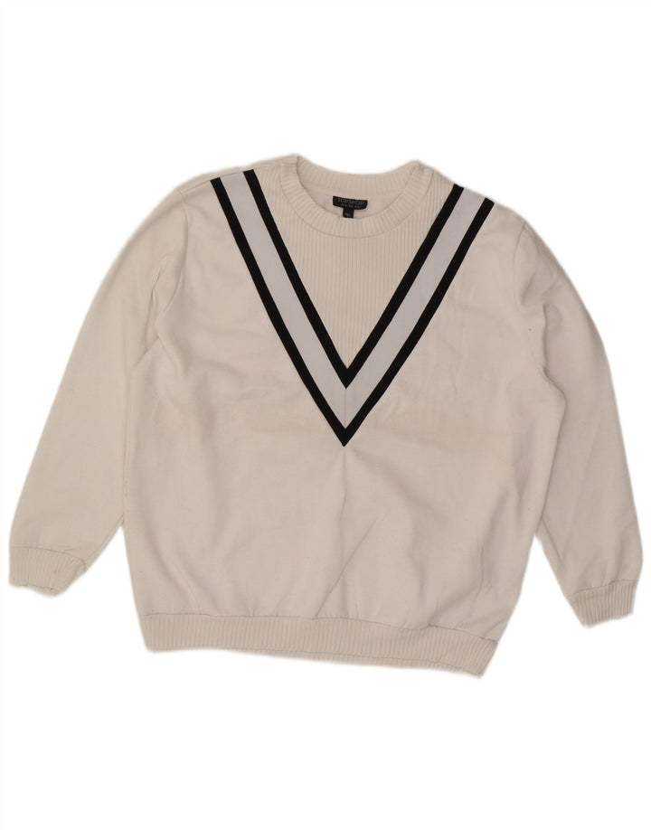 Γυναικείο φούτερ Topshop Oversized Jumper UK 12 Medium White ριγέ