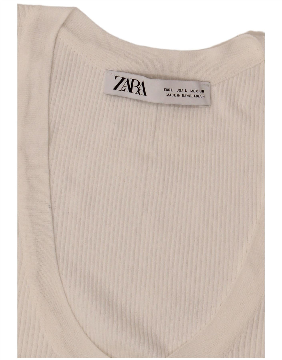 Zara Γυναικεία Αμάνικη Μπλούζα Τοπ UK 14 Large White