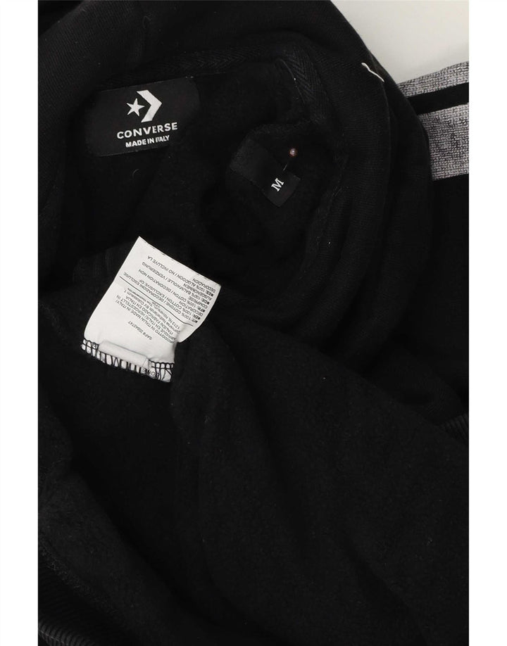 Converse Ανδρικό φερμουάρ με γραφικό κουκούλα, μεσαίο μαύρο χρώμα