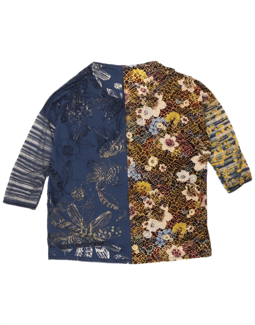 Desigual γυναικείο υπερμεγέθη μανίκι 3/4 UK 16 μεγάλα πολύχρωμα φλοράλ
