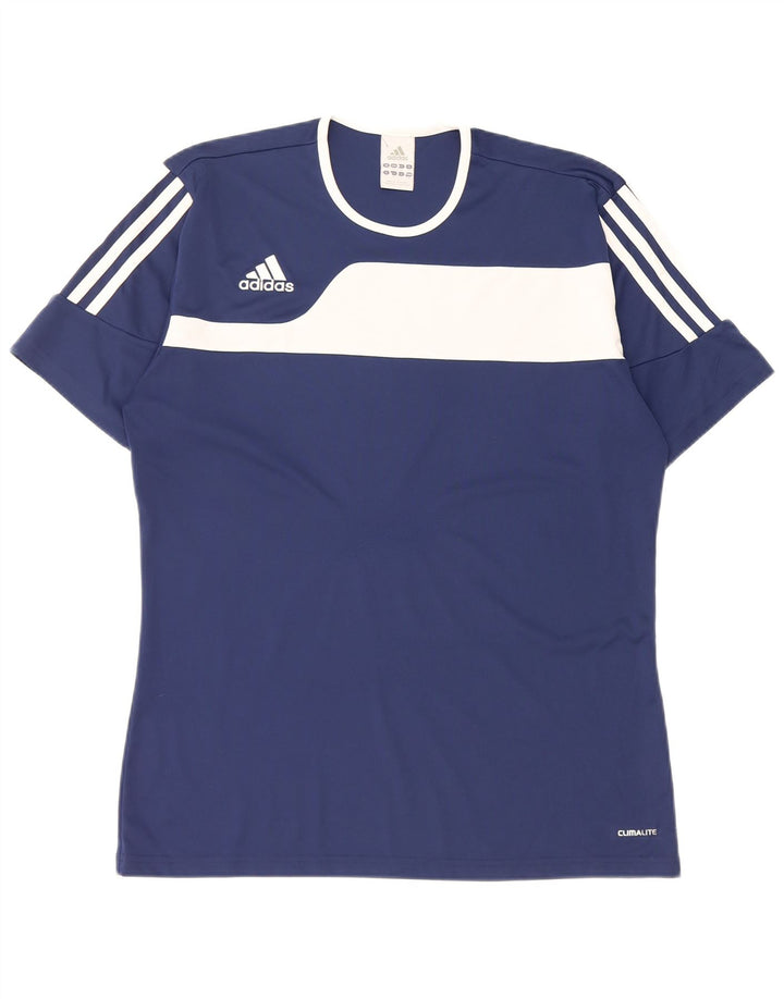 Ανδρικό T-Shirt Climalite Adidas Top Medium Navy Blue Colourblock