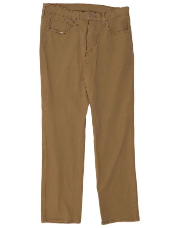 Levi's Mens 516 Straight Casual Trousers W36 L32 Beige Cotton