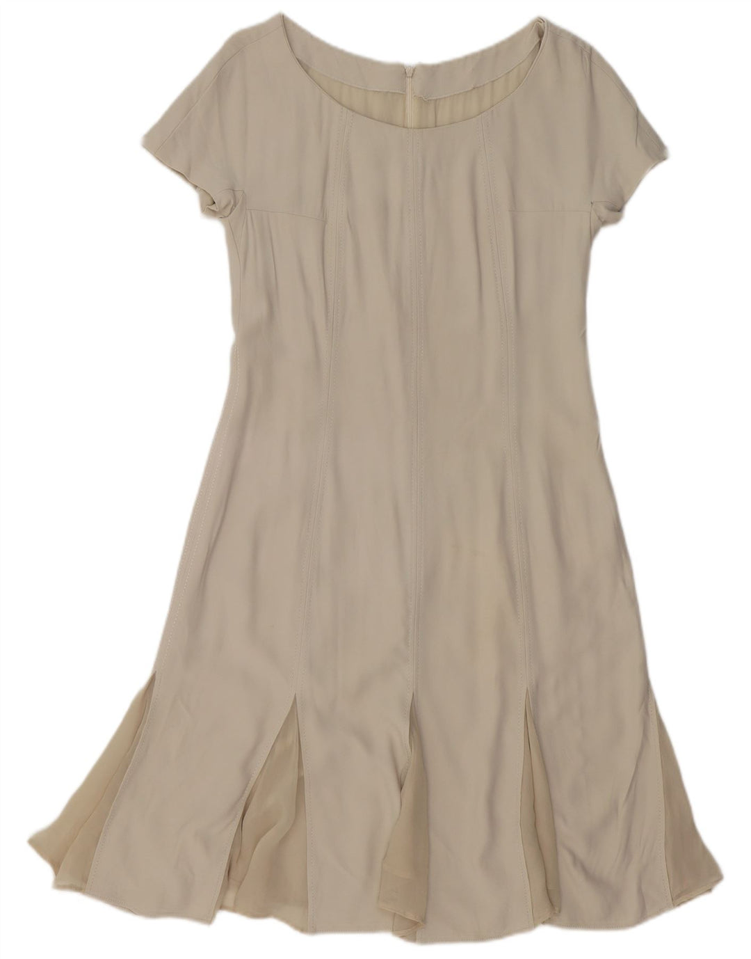 VINTAGE Γυναικείο φόρεμα A-Line UK 12 Medium White