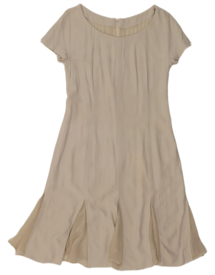 VINTAGE Γυναικείο φόρεμα A-Line UK 12 Medium White