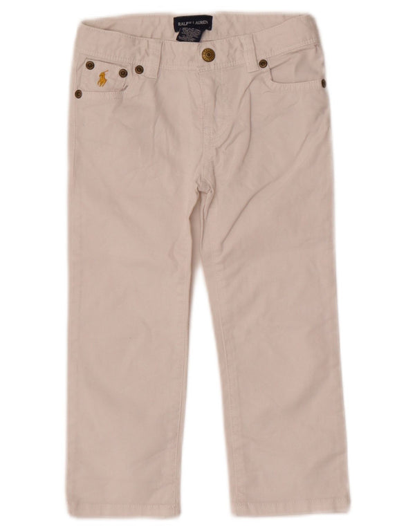 Ralph Lauren Girls Straight Casual Παντελόνι 4-5 ετών W20 L15 Λευκό βαμβακερό