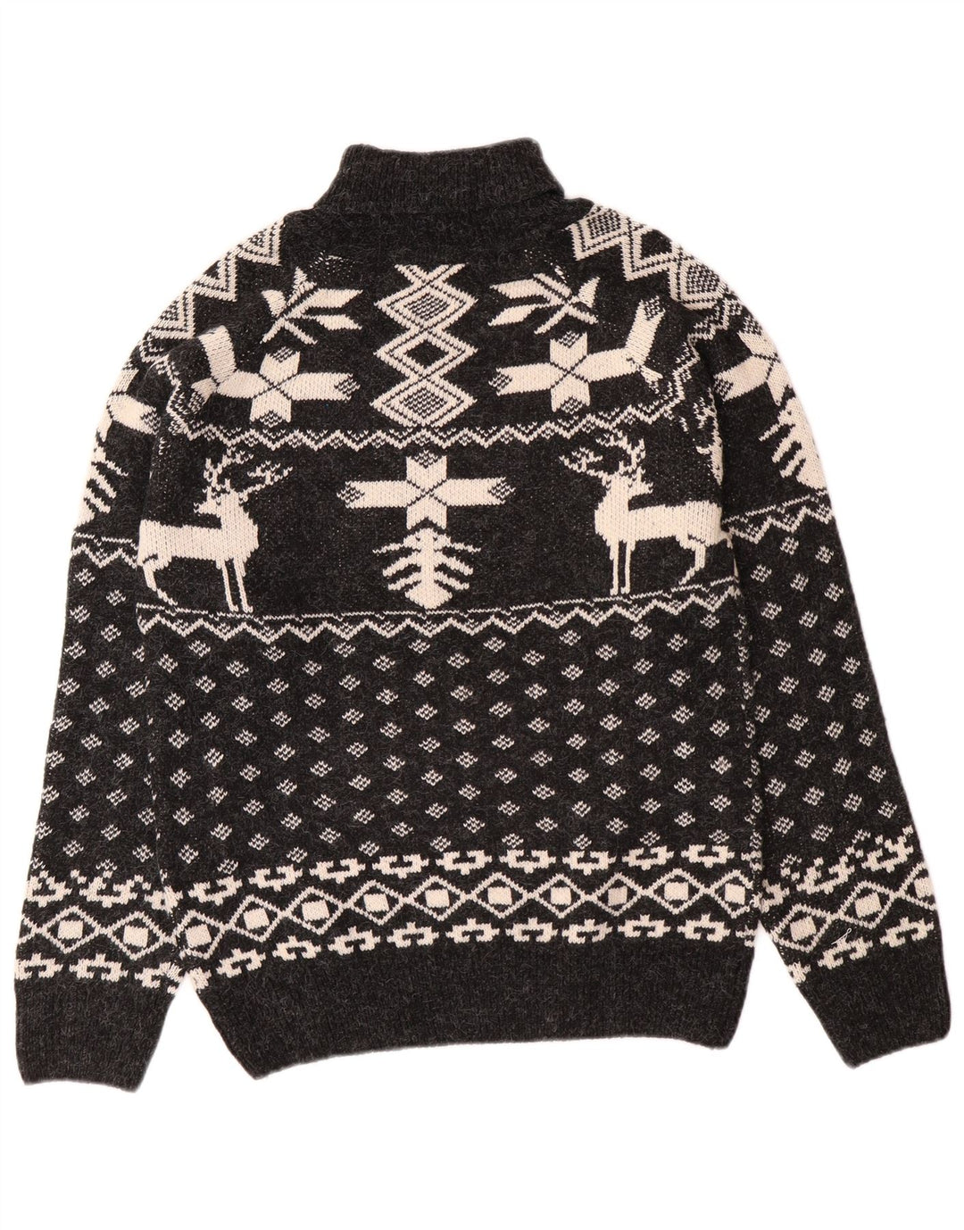 Ανδρικό πουλόβερ Aton Turtle Neck Jumper Medium Black Fair Isle Christmas