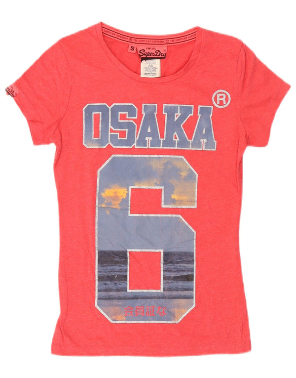 Superdry Γυναικείο T-Shirt Osaka Graphic Top 10 Small Pink Βαμβακερό