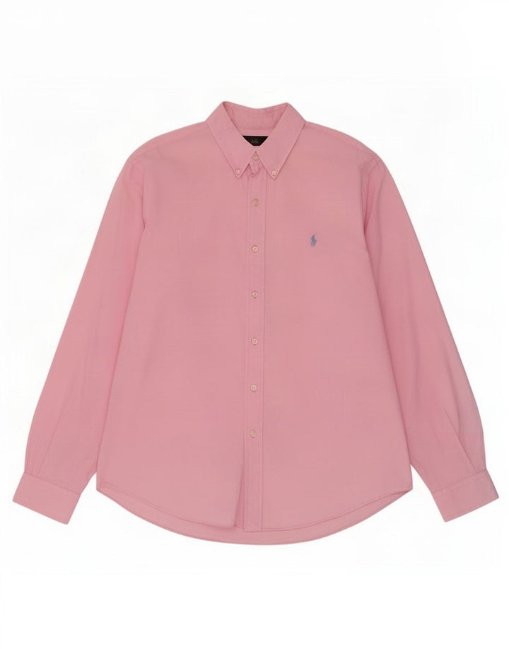 Ανδρικό πουκάμισο Ralph Lauren μεγάλο ροζ βαμβακερό