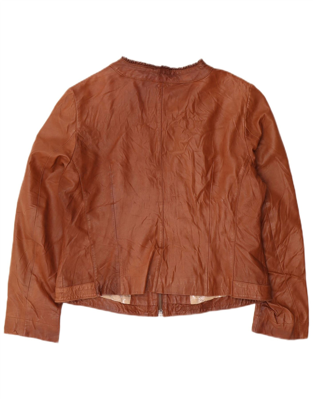 HEINE Womens Leather Jacket UK 18 XL Brown Leather
