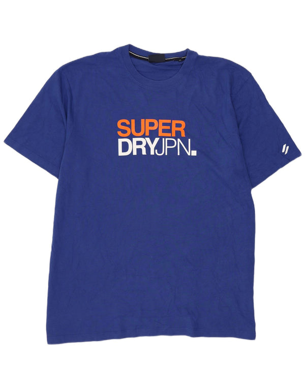 Superdry Ανδρικό γραφικό T-Shirt Top 2XL Μπλε βαμβακερό