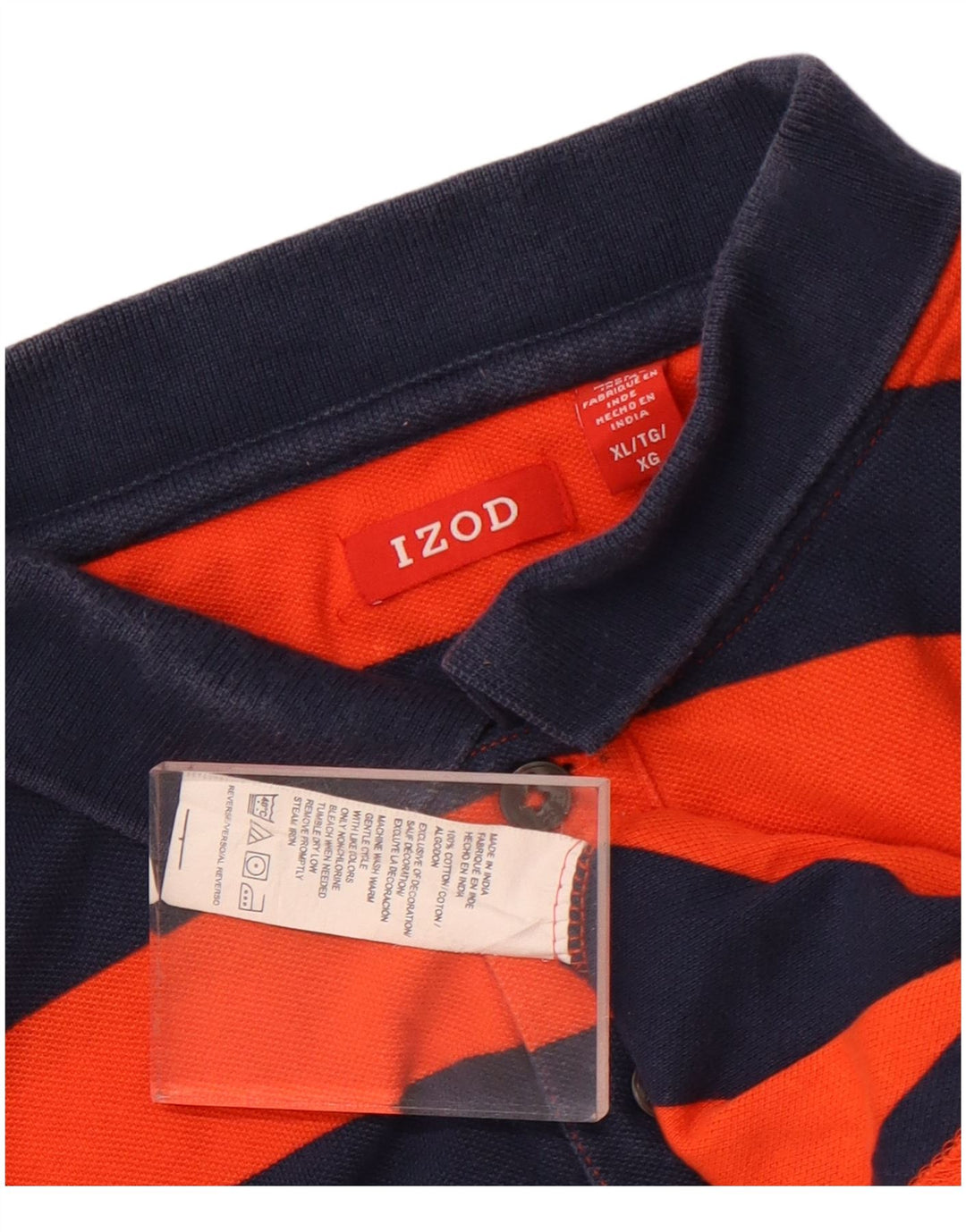 Izod Ανδρικό πουκάμισο πόλο XL Πορτοκαλί βαμβακερό ριγέ