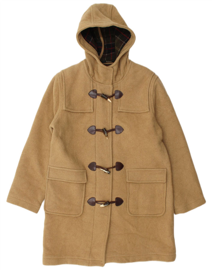 Barbour Γυναικείο παλτό Duffle με κουκούλα UK 14 Μεγάλο μπεζ μαλλί