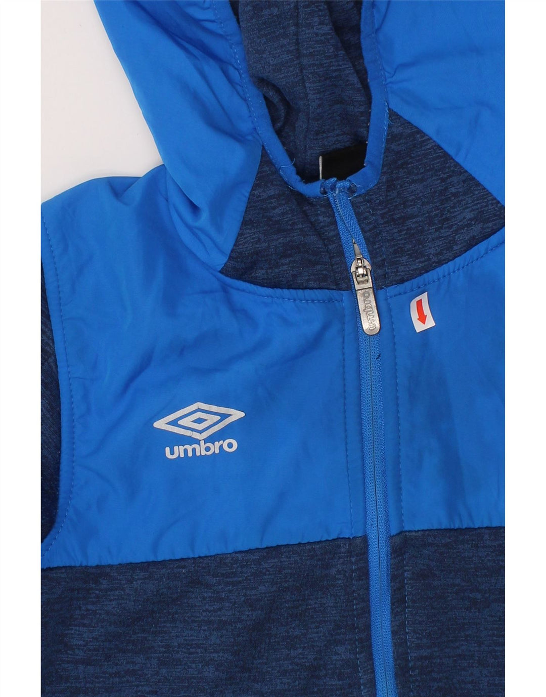 UMBRO Boys Zip Hoodie Sweater 8-9 Years Medium  Navy Blue Colourblock