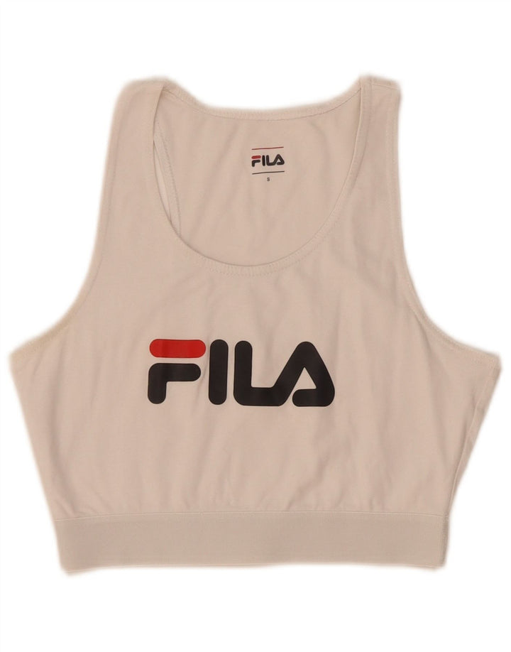 Fila Γυναικείο Crop Graphic Vest Top UK 8 Small White