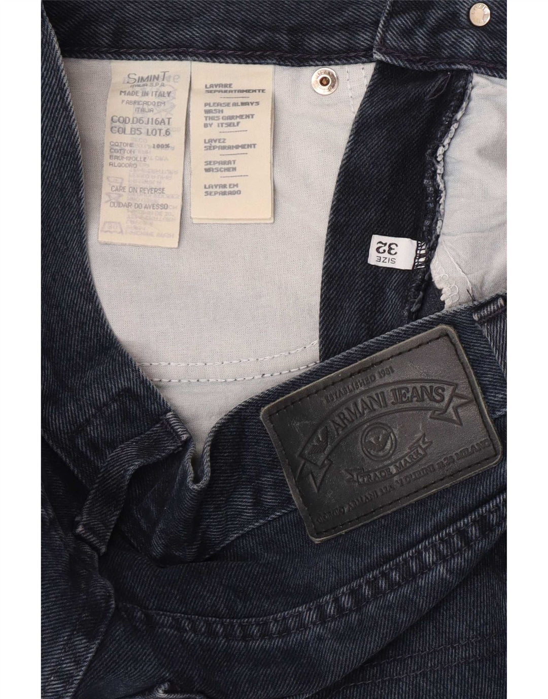 Armani Γυναικείο Straight Jeans W32 L32 Navy Blue Cotton