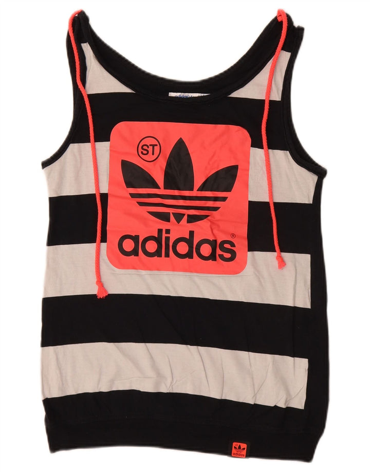 Γυναικείο γραφικό γιλέκο Adidas Crop Top EU 38 Small Black Colourblock Βαμβακερό
