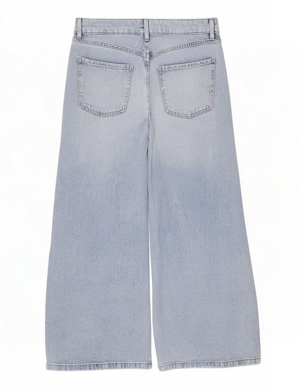 Marks & Spencer Γυναικεία φαρδιά τζιν UK 12 Medium W30 L26 Blue Cotton