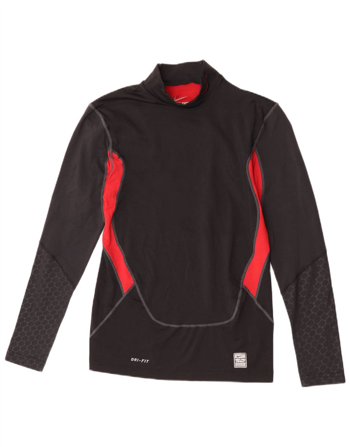 Ανδρικό γραφικό μπλουζάκι Nike Dri Fit με μακρυμάνικο μεσαίο μαύρο χρώμα