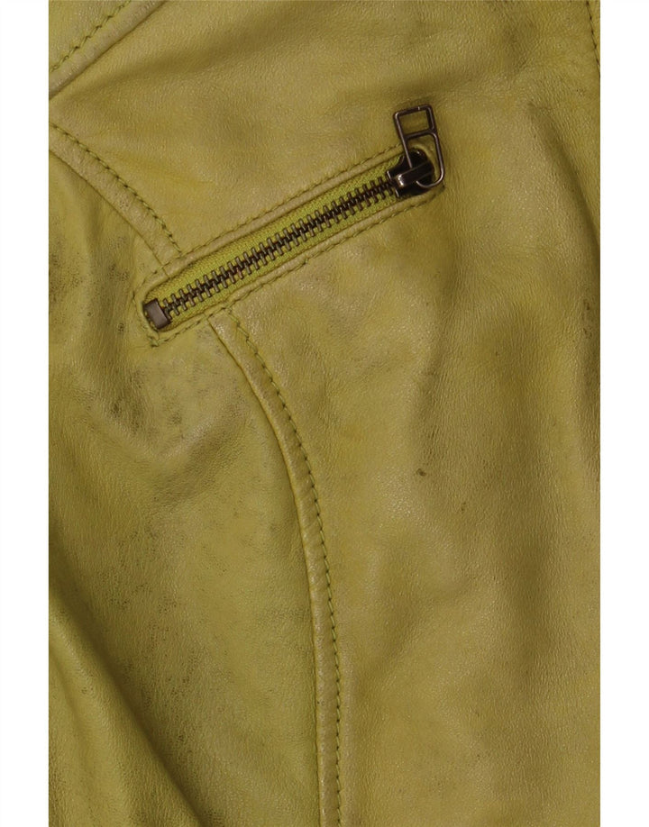 Freaky Nation Γυναικείο Δερμάτινο Μπουφάν UK 10 Small Green Leather