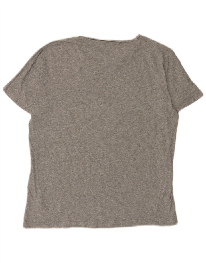 Γυναικείο γραφικό μπλουζάκι Benetton Top Large γκρι βαμβακερό