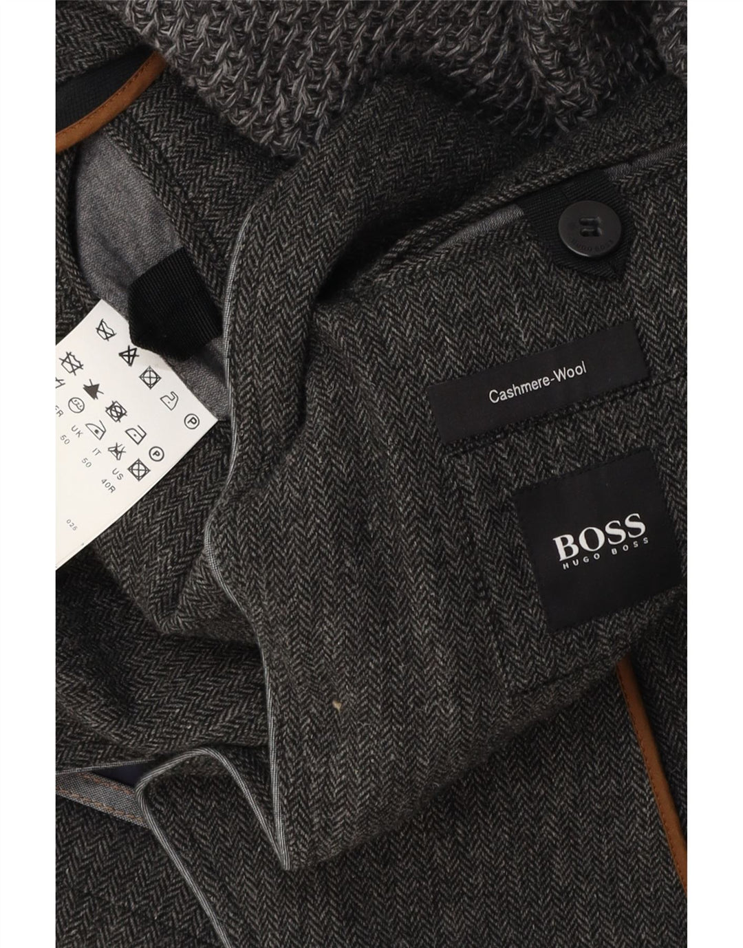 HUGO BOSS Ανδρικό τζάκετ μπλέιζερ με 3 κουμπιά EU 50 Μεγάλο γκρι ψαροκόκαλο