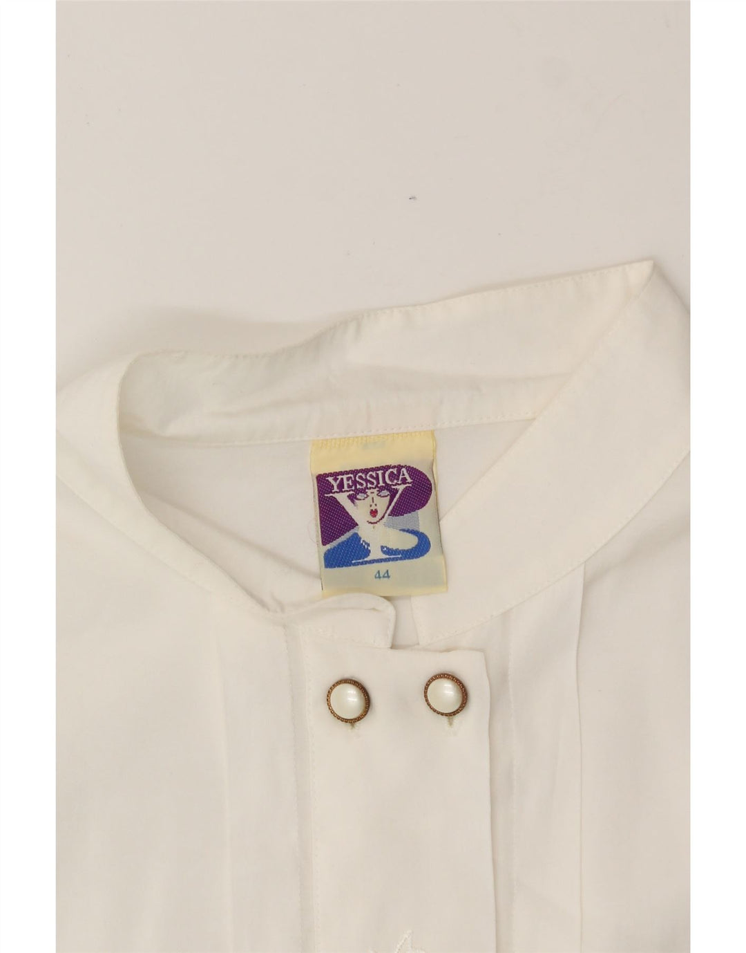 YESSICA Womens Short Sleeve Shirt Blouse IT 44 Medium White Viscose Vintage Yessica and Second-Hand Yessica from Messina Hembry 