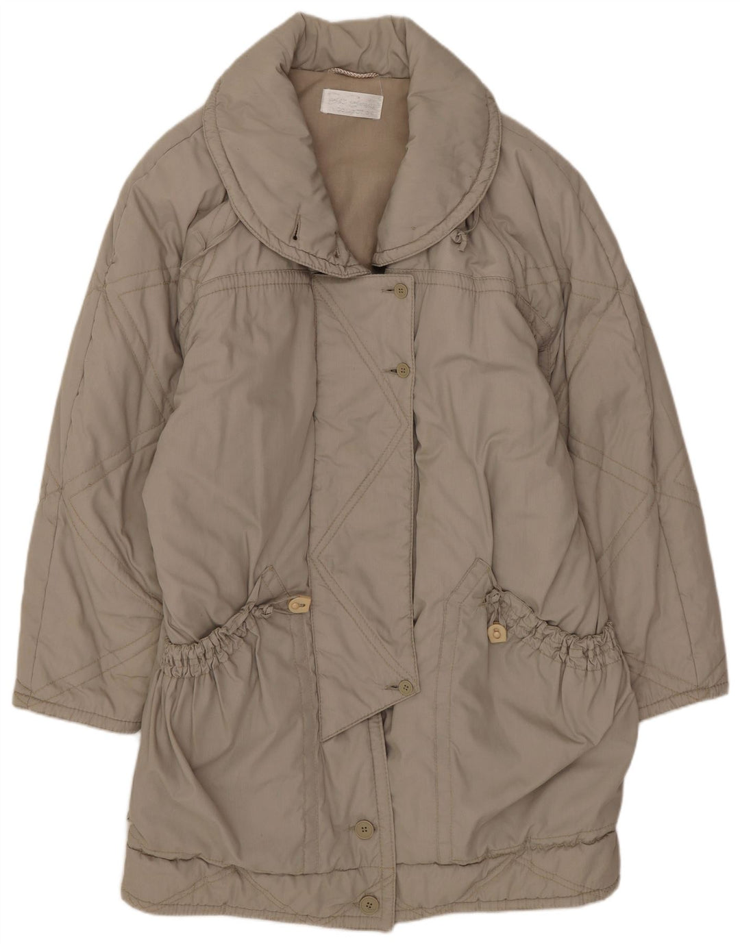 Vintage Γυναικείο Oversized Πανωφόρι EU 40 Medium Beige Polyester