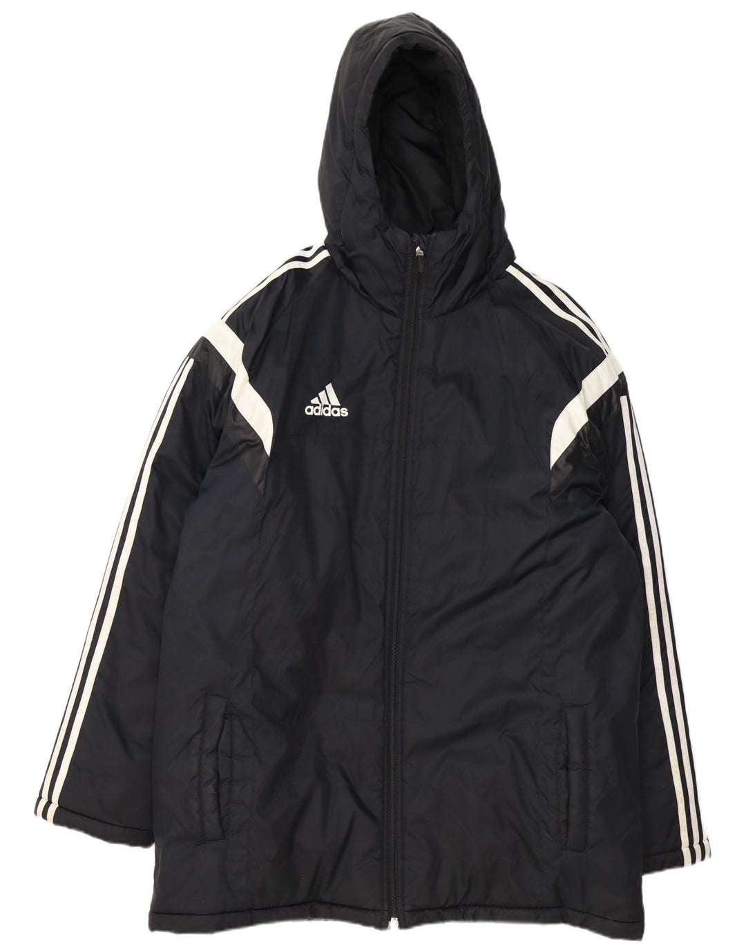 Ανδρικό μπουφάν με κουκούλα Adidas UK 42 XL μαύρο πολυεστέρας