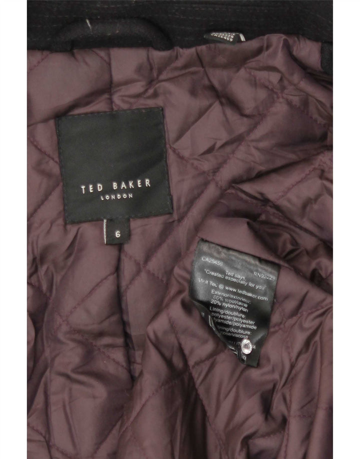 Ted Baker Ανδρικό παλτό με κουκούλα Pea Μέγεθος 6 XL Μαύρο Μαλλί
